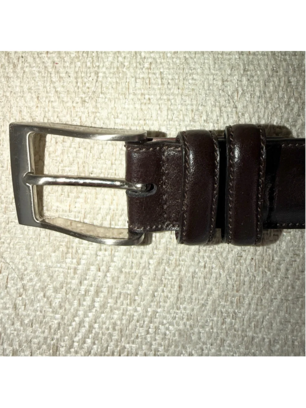 EUC Men’s Size 36 Perry Ellis Portfolio Genuine Cowhide Dk Brown Dress Belt